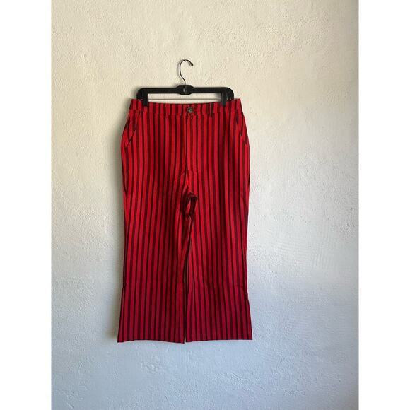 Anthropologie English Factory Woman Red Striped Cotton Pants, Size XS - Picture 2 of 7